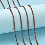 Cadenas rolo de hierro, cadena belcher, sin soldar, con carrete, 2.5x1 mm, aproximadamente 328.08 pies (100 m) / rollo