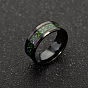 316L Surgical Stainless Steel Wide Band Finger Rings, with Carbon Fiber, Dragon