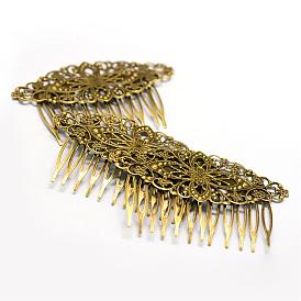 Accessoires de peigne de cheveux en fer, fleur, 81x51x1.5mm