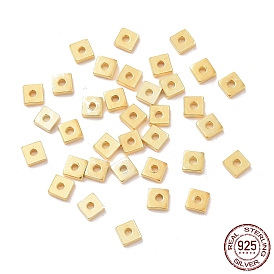 925 Sterling Silver Beads, Square