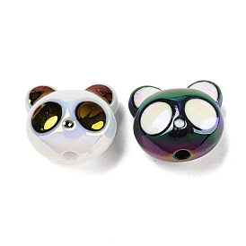 UV Plating Iridescent Acrylic Beads, AB Color, Panda