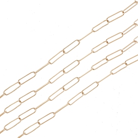 Fabrication de collier de chaîne trombone ovale rond en laiton, avec fermoir pince de homard