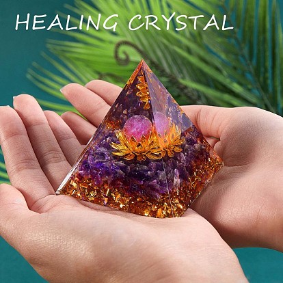 Décorations pyramidales en cristal d'améthyste, ange guérisseur pyramide de cristal pyramide de pierre, pour la méditation de guérison