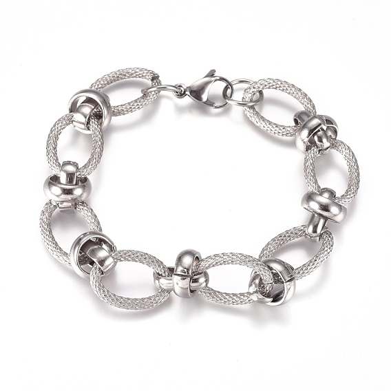 304 Stainless Steel Chain Bracelets, with Lobster Claw Clasps