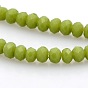 Imitation Jade Glass Faceted Rondelle Beads Strands, 3x2mm, Hole: 1mm, about 198pcs/strand, 15.7 inch
