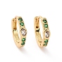 Овальные серьги-кольца с зеленым кубическим цирконием, украшения из латуни для женщин, без кадмия, без никеля и без свинца