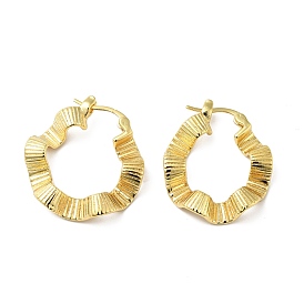 Brass Twist Wave Hoop Earrings for Women, Lead Free & Cadmium Free