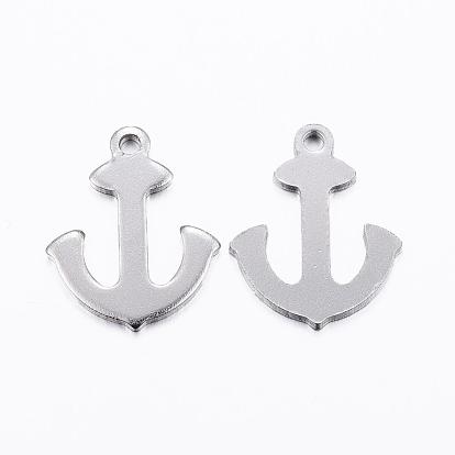 201 Stainless Steel Stamping Blank Tag Pendants, Anchor