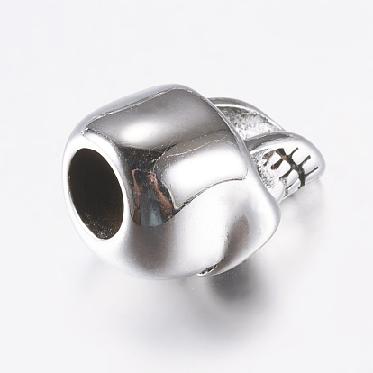 316 Surgical Stainless Steel Cord End Caps, Skull