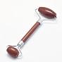 Mixed Gemstone Brass Face Massager, Facial Rollers