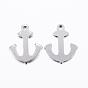 201 Stainless Steel Stamping Blank Tag Pendants, Anchor