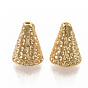 Brass Bead Cones, Nickel Free, Real 18K Gold Plated, Cone, Apetalous