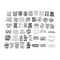 50Pcs Inspirational Theme Cartoon English Word Paper Sticker Label Set, Adhesive Label Stickers, for Suitcase & Skateboard & Refigerator Decor