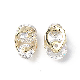 Brass Clear Cubic Zirconia Cabochons