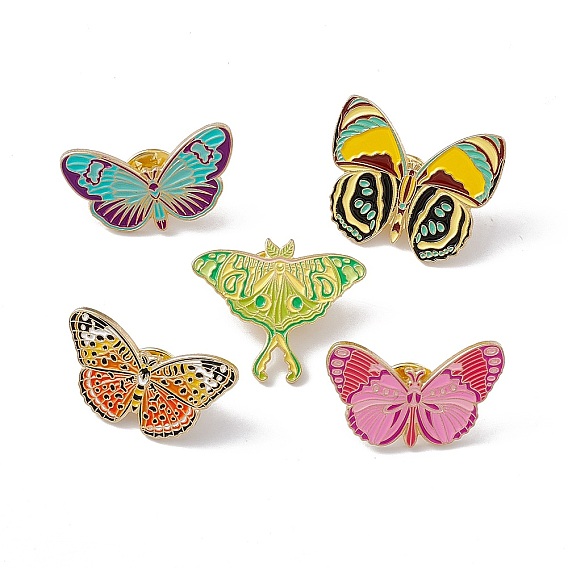 Butterfly Enamel Pin, Light Gold Alloy Brooch for Backpack Clothes