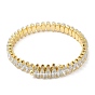 Rack Plating Brass Cubic Zirconia Oval Bangle for Women, Cadmium Free & Lead Free