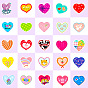 50 juego de pegatinas de corazón de vinilo impermeables para el día de San Valentín, calcomanías adhesivas, Para decoración de maletas, patinetas y frigoríficos.