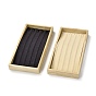Rectangle Wood Jewelry Necklace Displays Trays, with Microfibre, for 5Pcs Necklace Show
