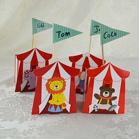 Бумажные коробки для конфет в цирковой тематике, подарочные коробки, для ювелирных изделий конфеты свадебные сувениры, с флагом, лев/медведь/слон