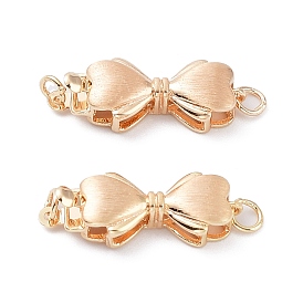 Rack Plating Brass Box Clasps, Long-Lasting Plated, Bowknot