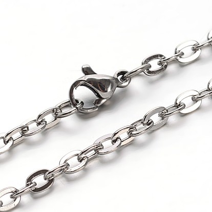304 Stainless Steel Cable Chains Necklaces, with Lobster Clasps, 23.7 inch(60.2cm)