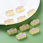 Transparent Acrylic Beads, with Enamel, Frosted, Candy
