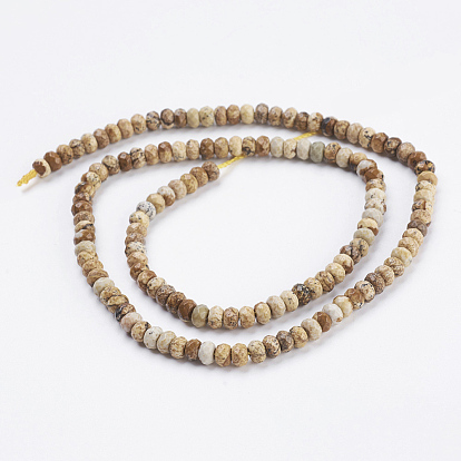 Image Naturel jaspe perles brins, facette, rondelle