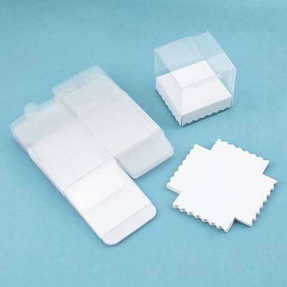 Boîtes pliables en pvc transparent, avec socle en papier