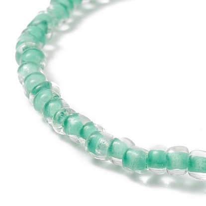 7 pcs 7 ensemble de bracelets de cheville extensibles en perles de verre de couleur bonbon pour femmes