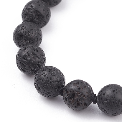 8 мм круглый браслет из плетеных бусин из натурального камня, браслет силы каблука для мужчин и женщин, чёрные