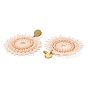 Boucles d'oreilles pendantes en verre tissé et perles de laiton avec placage sous vide 304 épingles en acier inoxydable