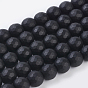 Cuentas sintéticas piedras negras hebras, teñido, facetados, esmerilado, rondo