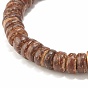 Mala Bead Bracelet, Natural Coconut & Tibetan Agate & Synthetic Hematite Stretch Bracelet, Tibetan dZi Beads Jewelry for Women