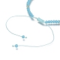 Регулируемые нейлоновые нити плетеные браслеты из бисера, с гранеными стеклянными бусинами и 18 позолоченными латунными бусинами., рондель