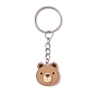 Porte-clés pendentifs en résine sur le thème animal, avec porte-clés en fer, formes mixtes