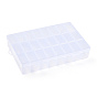 Plastic Bead Storage Containers, 24 Compartments, Rectangle