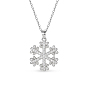 Shegrace mode élégante 925 collier pendentif en argent sterling, avec Micro Pave aaa zircon cubique pendentif flocon de neige, 15.7 pouce