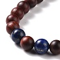 Colliers perles bois & lapis lazuli, colliers pendentif sodalite naturel, colliers de prière mala