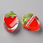 Transparent Enamel Acrylic Beads, Strawberry