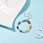 Bracelet silder perlé avec des éclats de pierres précieuses mélangées naturelles avec perle, 7 bijoux chakra pour femmes