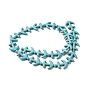 Brins de perles synthétiques teintes en turquoise, ancre