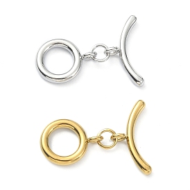 304 Stainless Steel Toggle Clasps, with Open Jump Rings, Round Ring