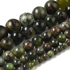 Brins naturels de perles de chrysoprase, ronde