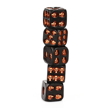 Resin 6 Sided Dices, Cube with Skull, for Table Top Games, Role Playing Games, Math Teaching, Halloween Theme