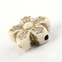 Chapado perlas de acrílico de la flor, metal dorado enlaced, 16x16x7.5 mm, Agujero: 2 mm, sobre 585 unidades / 500 g