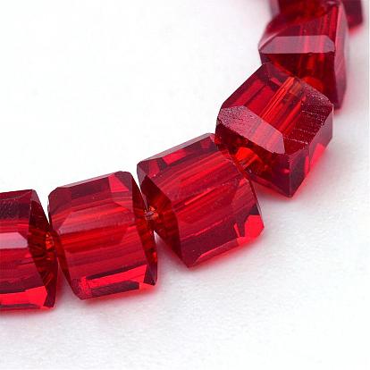 Transparent Glass Bead Strands, Cube, 3x3x3mm, Hole: 0.5mm, about 100pcs/strand, 11.6 inch