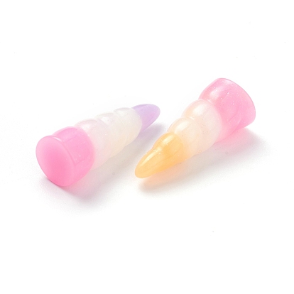 Cabochons en résine opaque, avec téléphone bricolage, cornes de licorne colorées