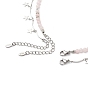 2 pcs 2 ensemble de colliers de charme lune et étoile en alliage de style, colliers empilables de perles d'opale rose naturelle et d'hématite synthétique pour femmes