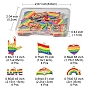 24 piezas 6 estilos colgantes de esmalte de aleación de color arcoíris, la luz de oro, formas mixtas