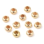 Brass Beads, Cadmium Free & Lead Free, Rondelle, Long-Lasting Plated